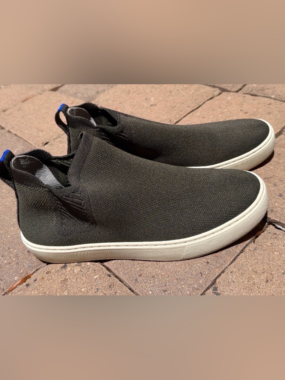 Rothy’s Women’s 8 Olive Green Knit Slip On Sneakers Washable Shoes